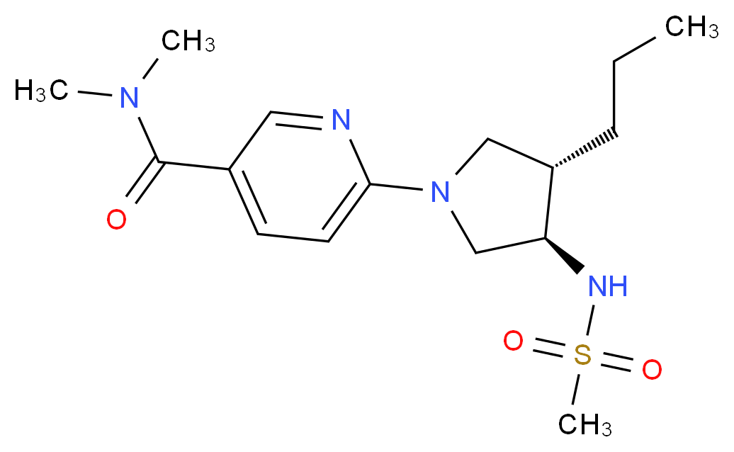 N,N-dimethyl-6-{(3R*,4S*)-3-[(methylsulfonyl)amino]-4-propyl-1-pyrrolidinyl}nicotinamide_Molecular_structure_CAS_)