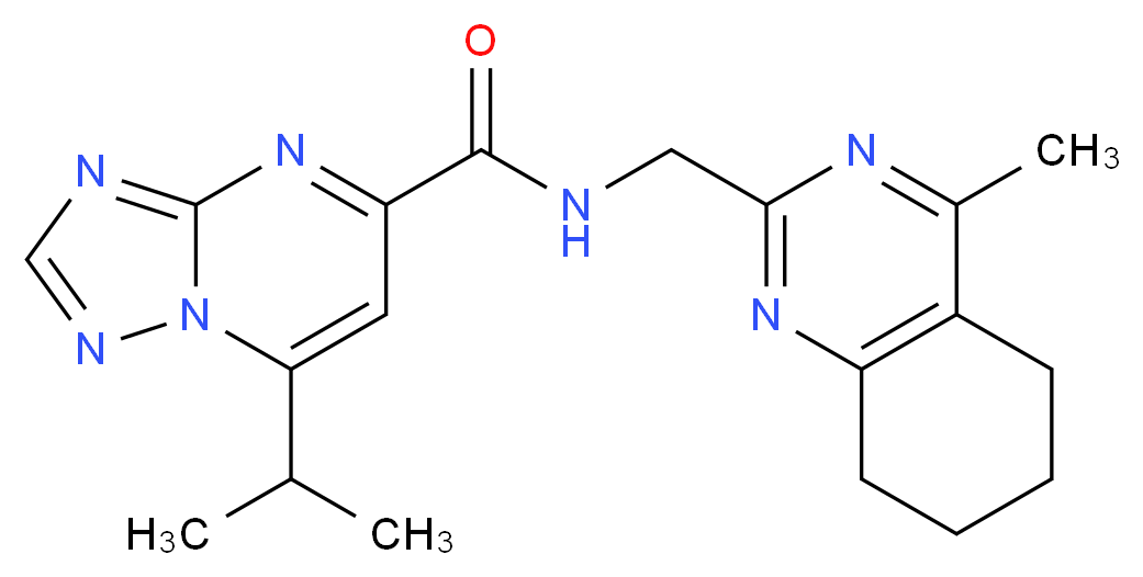7-isopropyl-N-[(4-methyl-5,6,7,8-tetrahydro-2-quinazolinyl)methyl][1,2,4]triazolo[1,5-a]pyrimidine-5-carboxamide_Molecular_structure_CAS_)
