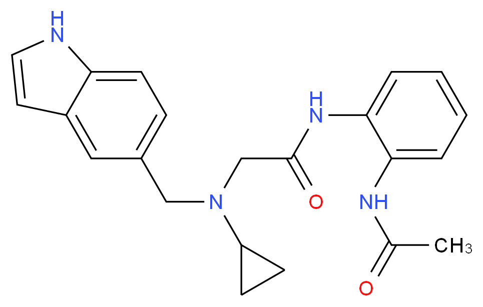 N-[2-(acetylamino)phenyl]-2-[cyclopropyl(1H-indol-5-ylmethyl)amino]acetamide_Molecular_structure_CAS_)