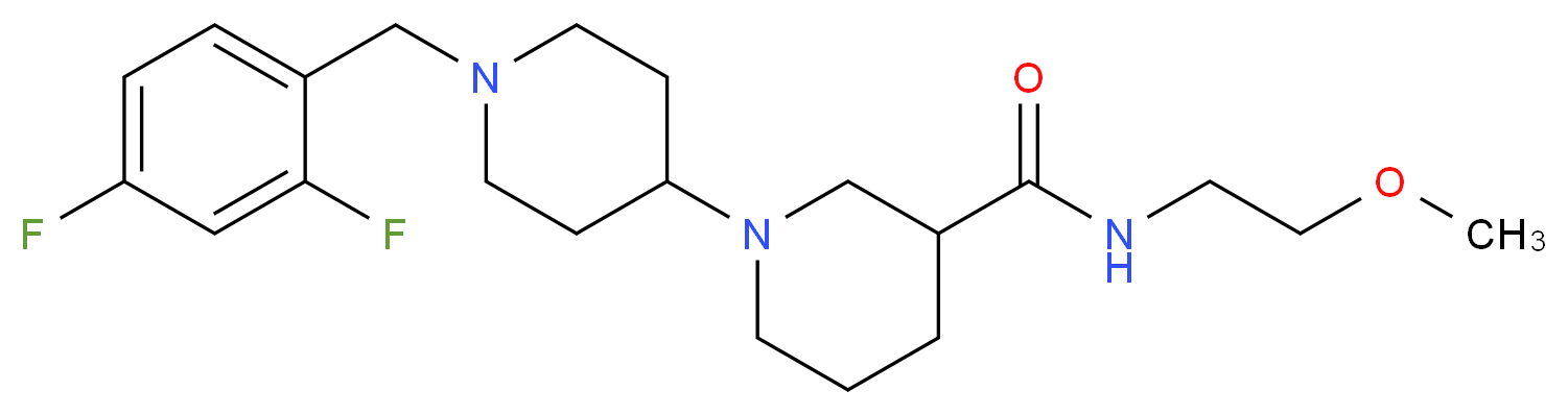 1'-(2,4-difluorobenzyl)-N-(2-methoxyethyl)-1,4'-bipiperidine-3-carboxamide_Molecular_structure_CAS_)