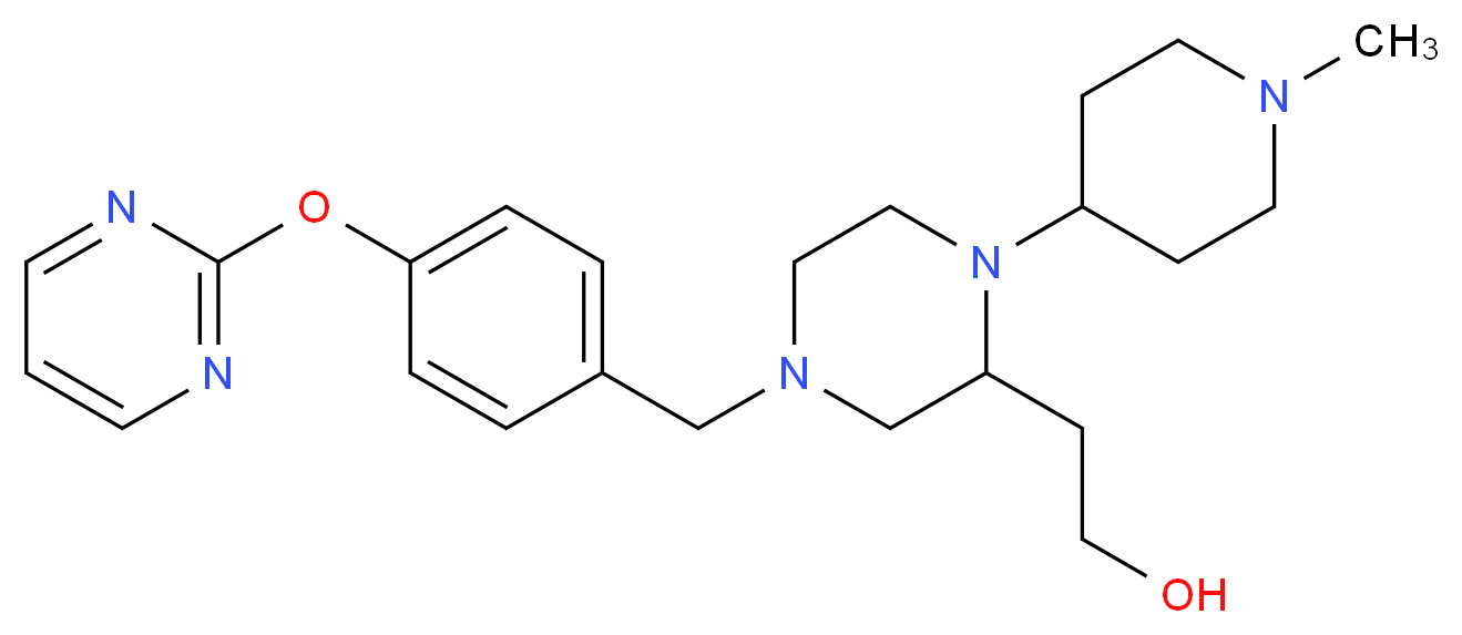 2-{1-(1-methyl-4-piperidinyl)-4-[4-(2-pyrimidinyloxy)benzyl]-2-piperazinyl}ethanol_Molecular_structure_CAS_)
