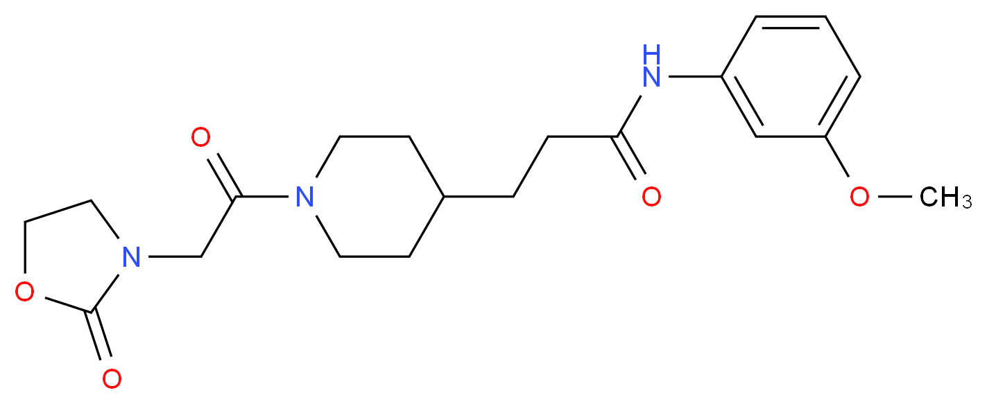 N-(3-methoxyphenyl)-3-{1-[(2-oxo-1,3-oxazolidin-3-yl)acetyl]-4-piperidinyl}propanamide_Molecular_structure_CAS_)