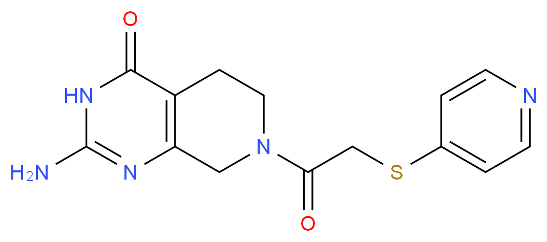 2-amino-7-[(pyridin-4-ylthio)acetyl]-5,6,7,8-tetrahydropyrido[3,4-d]pyrimidin-4(3H)-one_Molecular_structure_CAS_)