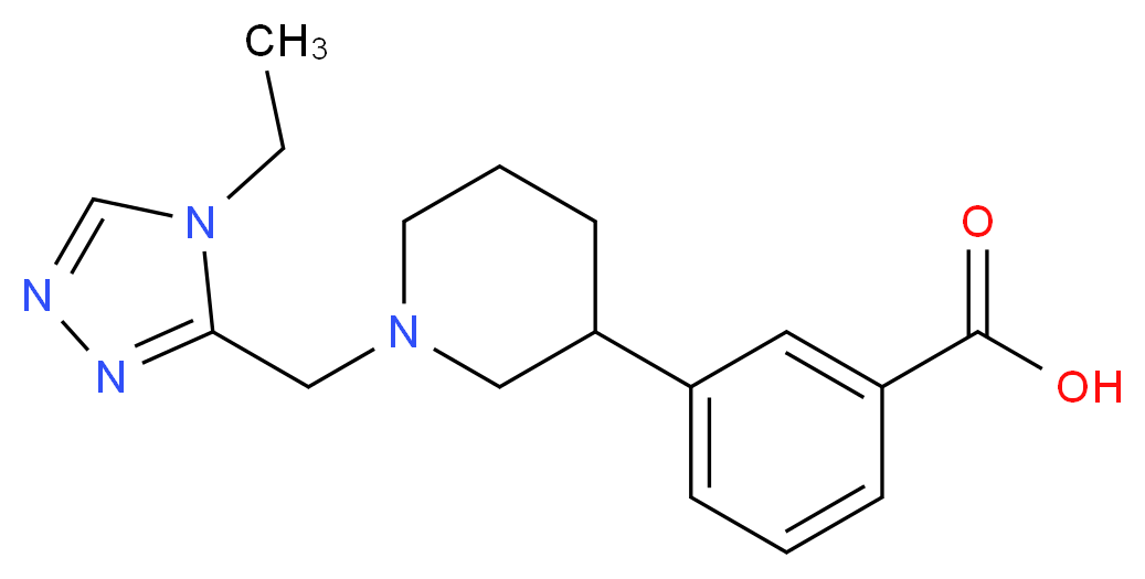 3-{1-[(4-ethyl-4H-1,2,4-triazol-3-yl)methyl]piperidin-3-yl}benzoic acid_Molecular_structure_CAS_)