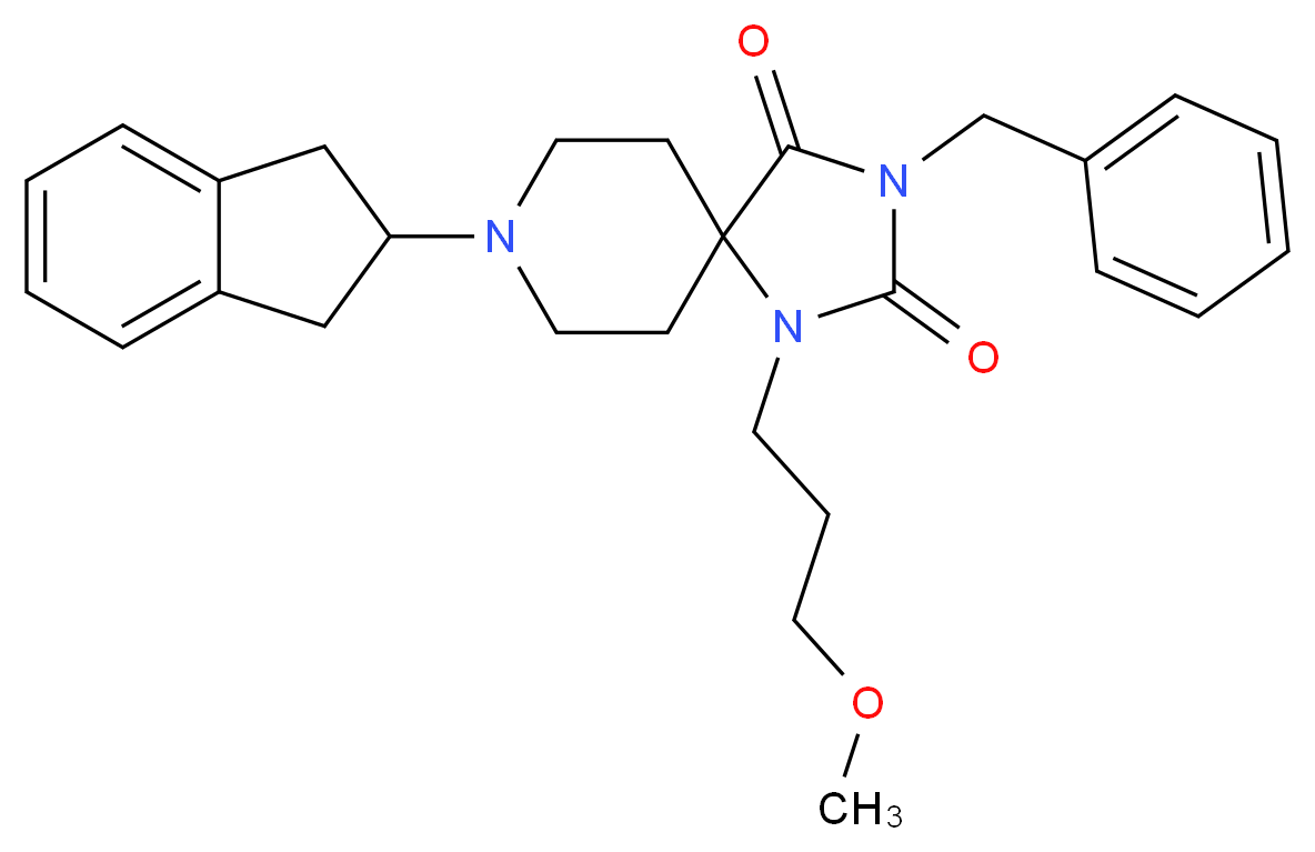 3-benzyl-8-(2,3-dihydro-1H-inden-2-yl)-1-(3-methoxypropyl)-1,3,8-triazaspiro[4.5]decane-2,4-dione_Molecular_structure_CAS_)