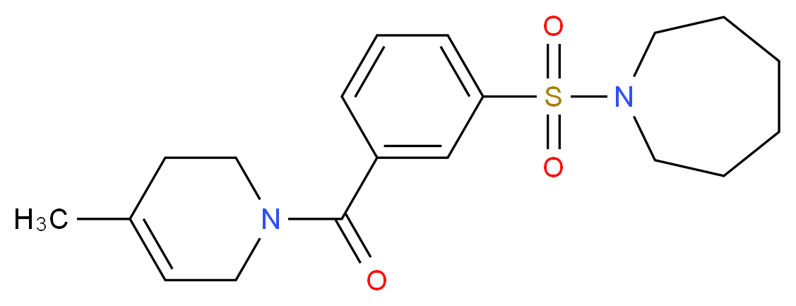 1-({3-[(4-methyl-3,6-dihydropyridin-1(2H)-yl)carbonyl]phenyl}sulfonyl)azepane_Molecular_structure_CAS_)