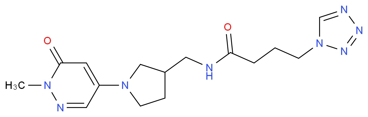 N-{[1-(1-methyl-6-oxo-1,6-dihydro-4-pyridazinyl)-3-pyrrolidinyl]methyl}-4-(1H-tetrazol-1-yl)butanamide_Molecular_structure_CAS_)