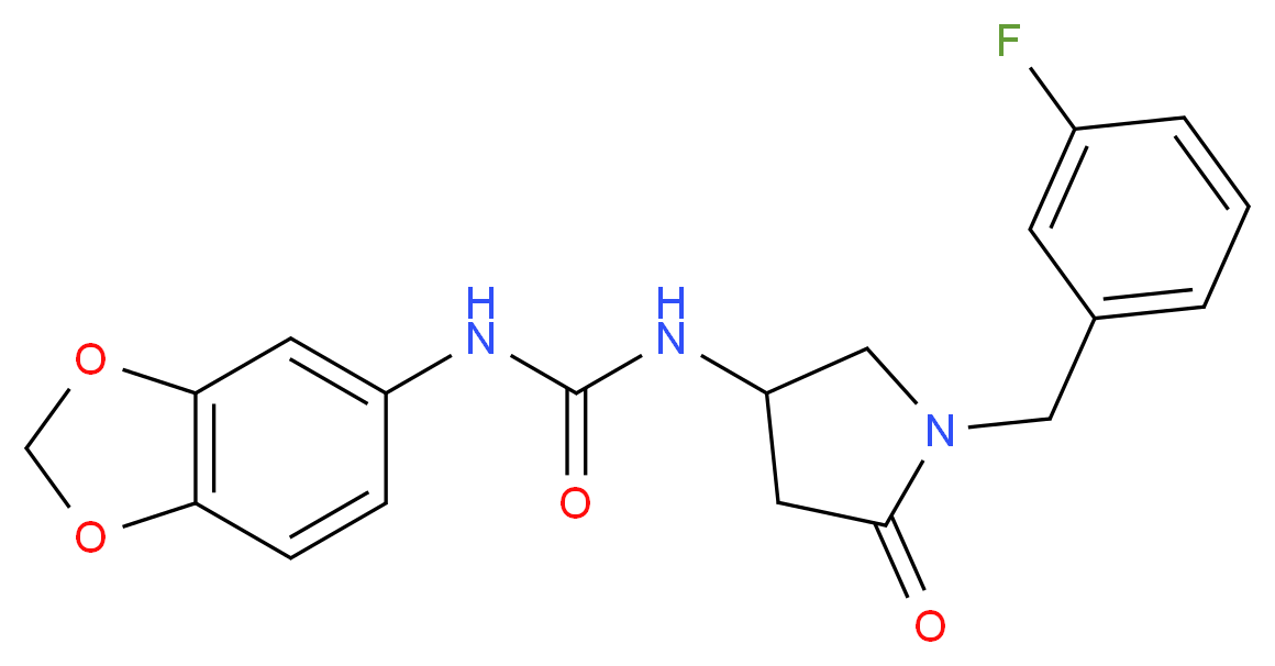 N-1,3-benzodioxol-5-yl-N'-[1-(3-fluorobenzyl)-5-oxo-3-pyrrolidinyl]urea_Molecular_structure_CAS_)