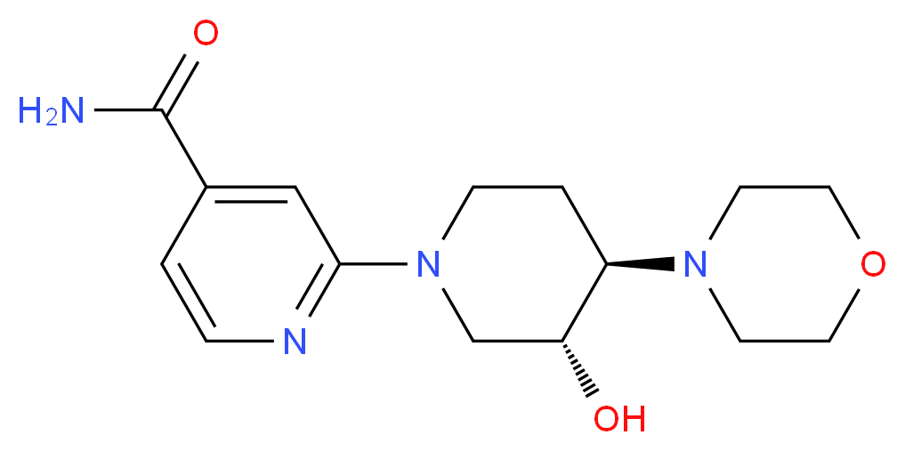 2-[(3R*,4R*)-3-hydroxy-4-(4-morpholinyl)-1-piperidinyl]isonicotinamide_Molecular_structure_CAS_)
