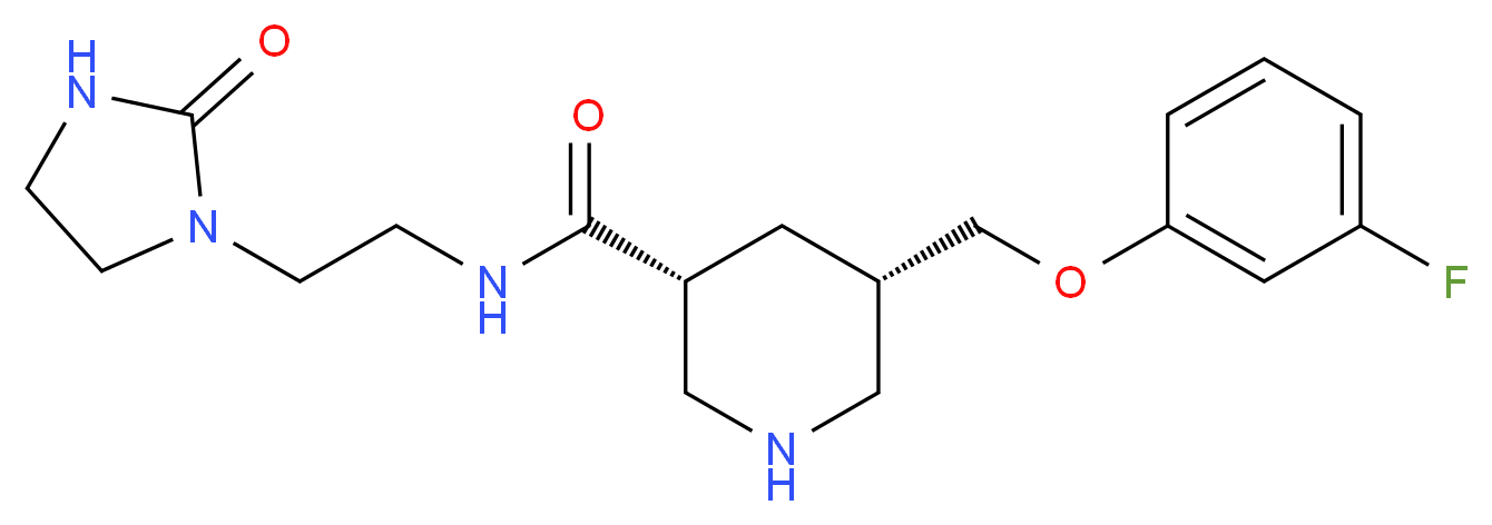 (3R,5S)-5-[(3-fluorophenoxy)methyl]-N-[2-(2-oxo-1-imidazolidinyl)ethyl]-3-piperidinecarboxamide_Molecular_structure_CAS_)