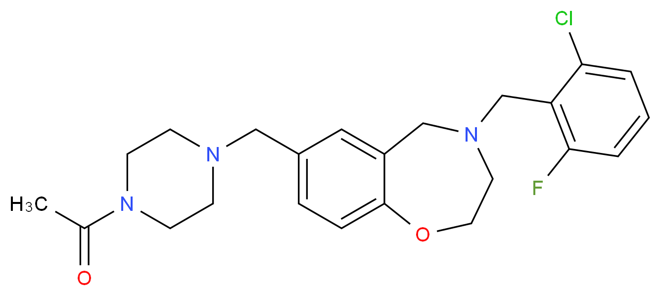 7-[(4-acetyl-1-piperazinyl)methyl]-4-(2-chloro-6-fluorobenzyl)-2,3,4,5-tetrahydro-1,4-benzoxazepine_Molecular_structure_CAS_)