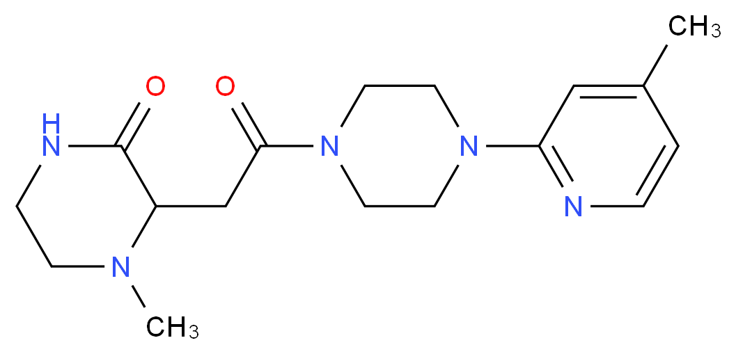 4-methyl-3-{2-[4-(4-methyl-2-pyridinyl)-1-piperazinyl]-2-oxoethyl}-2-piperazinone_Molecular_structure_CAS_)