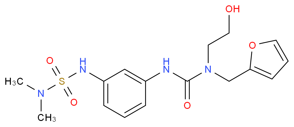 N'-(3-{[(dimethylamino)sulfonyl]amino}phenyl)-N-(2-furylmethyl)-N-(2-hydroxyethyl)urea_Molecular_structure_CAS_)