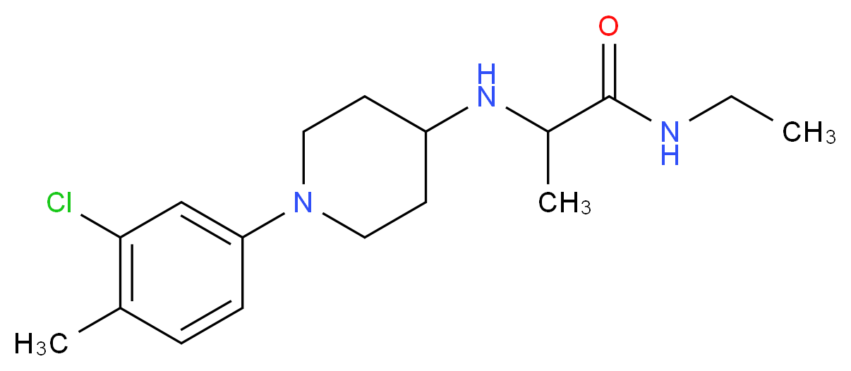 2-{[1-(3-chloro-4-methylphenyl)piperidin-4-yl]amino}-N-ethylpropanamide_Molecular_structure_CAS_)