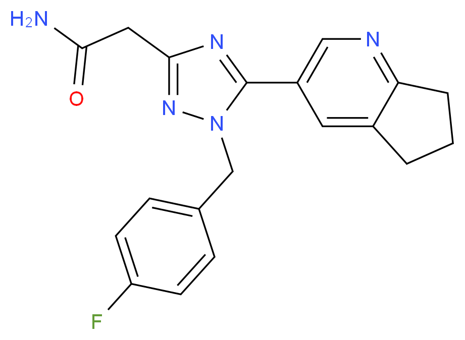 2-[5-(6,7-dihydro-5H-cyclopenta[b]pyridin-3-yl)-1-(4-fluorobenzyl)-1H-1,2,4-triazol-3-yl]acetamide_Molecular_structure_CAS_)