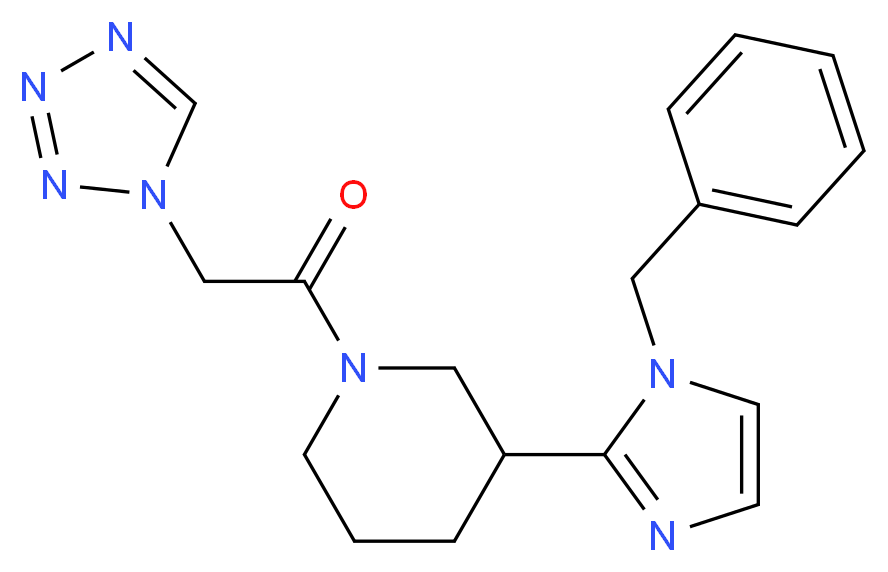 3-(1-benzyl-1H-imidazol-2-yl)-1-(1H-tetrazol-1-ylacetyl)piperidine_Molecular_structure_CAS_)