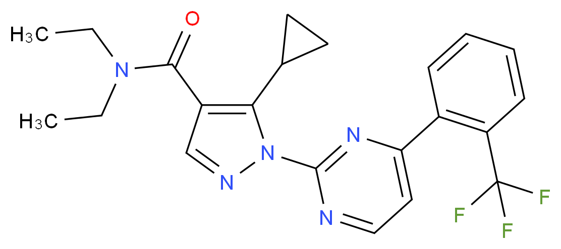 5-cyclopropyl-N,N-diethyl-1-{4-[2-(trifluoromethyl)phenyl]-2-pyrimidinyl}-1H-pyrazole-4-carboxamide_Molecular_structure_CAS_)