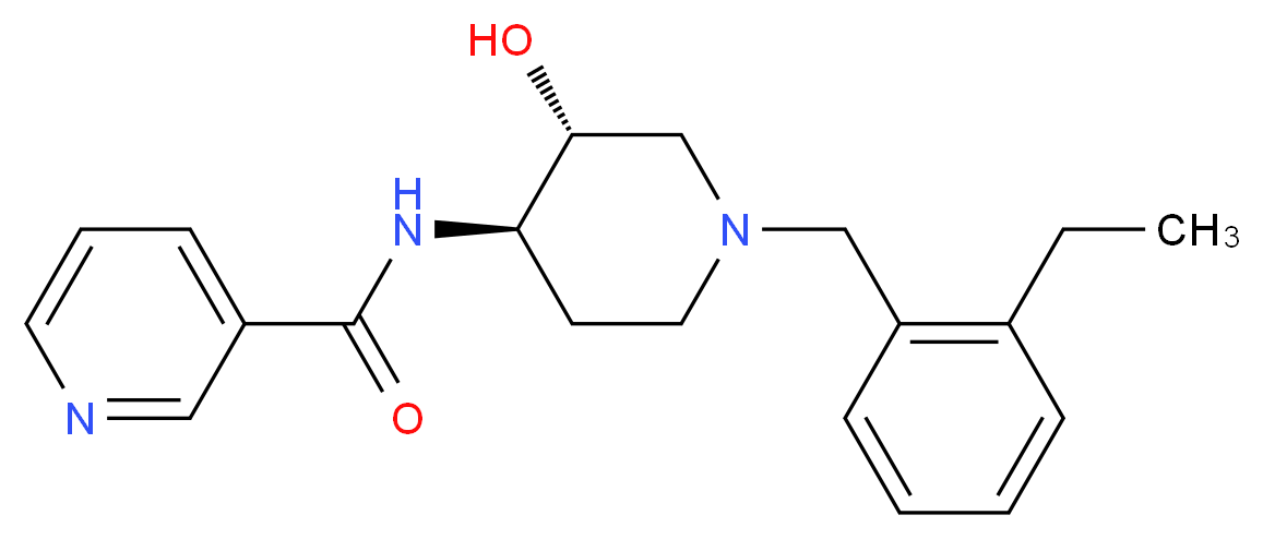 N-[(3R*,4R*)-1-(2-ethylbenzyl)-3-hydroxypiperidin-4-yl]nicotinamide_Molecular_structure_CAS_)
