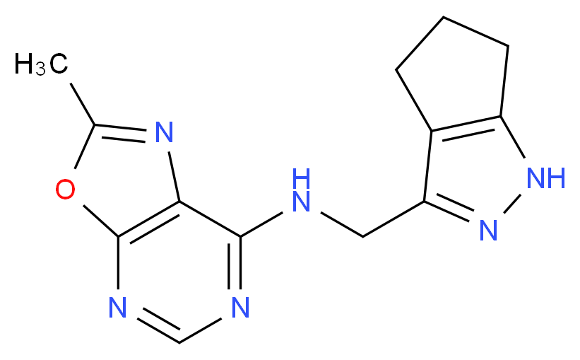 2-methyl-N-(1,4,5,6-tetrahydrocyclopenta[c]pyrazol-3-ylmethyl)[1,3]oxazolo[5,4-d]pyrimidin-7-amine_Molecular_structure_CAS_)