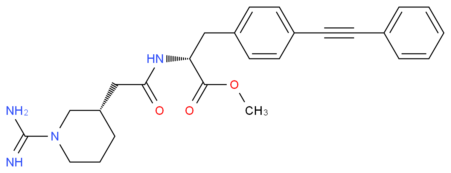(R)-N-[2-[1-(Aminoiminomethyl)-3-Piperidinyl]-1-Oxoethyl]-4-(Phenylethynyl)-L-Phenylalanine Methylester_Molecular_structure_CAS_)