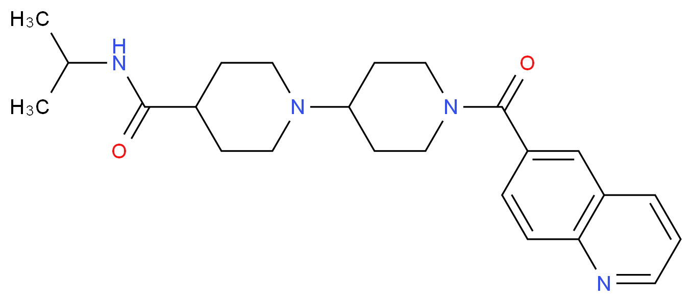N-isopropyl-1'-(6-quinolinylcarbonyl)-1,4'-bipiperidine-4-carboxamide_Molecular_structure_CAS_)