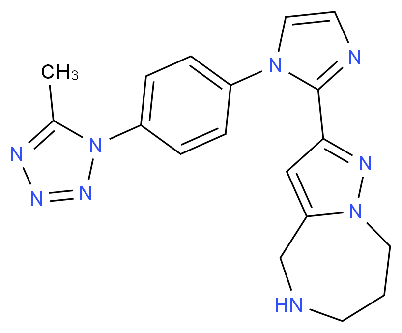 2-{1-[4-(5-methyl-1H-tetrazol-1-yl)phenyl]-1H-imidazol-2-yl}-5,6,7,8-tetrahydro-4H-pyrazolo[1,5-a][1,4]diazepine_Molecular_structure_CAS_)