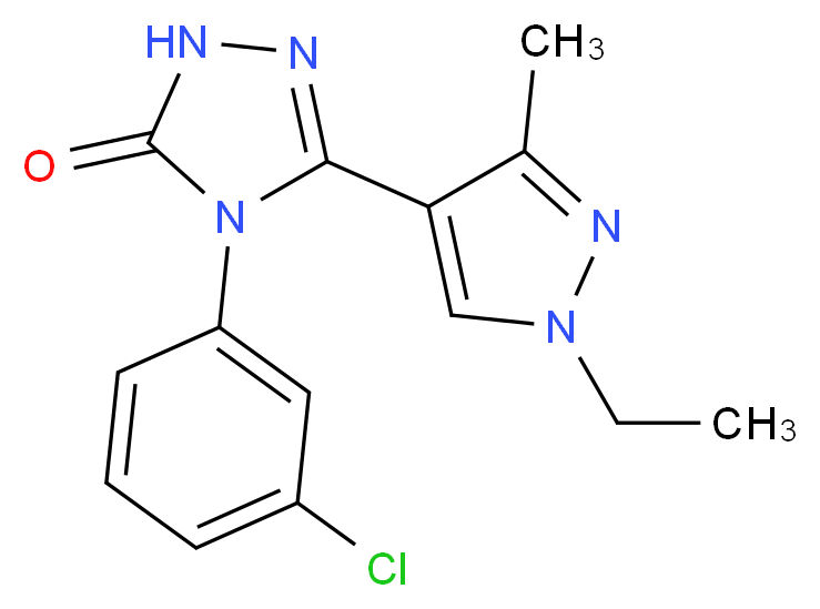 4-(3-chlorophenyl)-5-(1-ethyl-3-methyl-1H-pyrazol-4-yl)-2,4-dihydro-3H-1,2,4-triazol-3-one_Molecular_structure_CAS_)