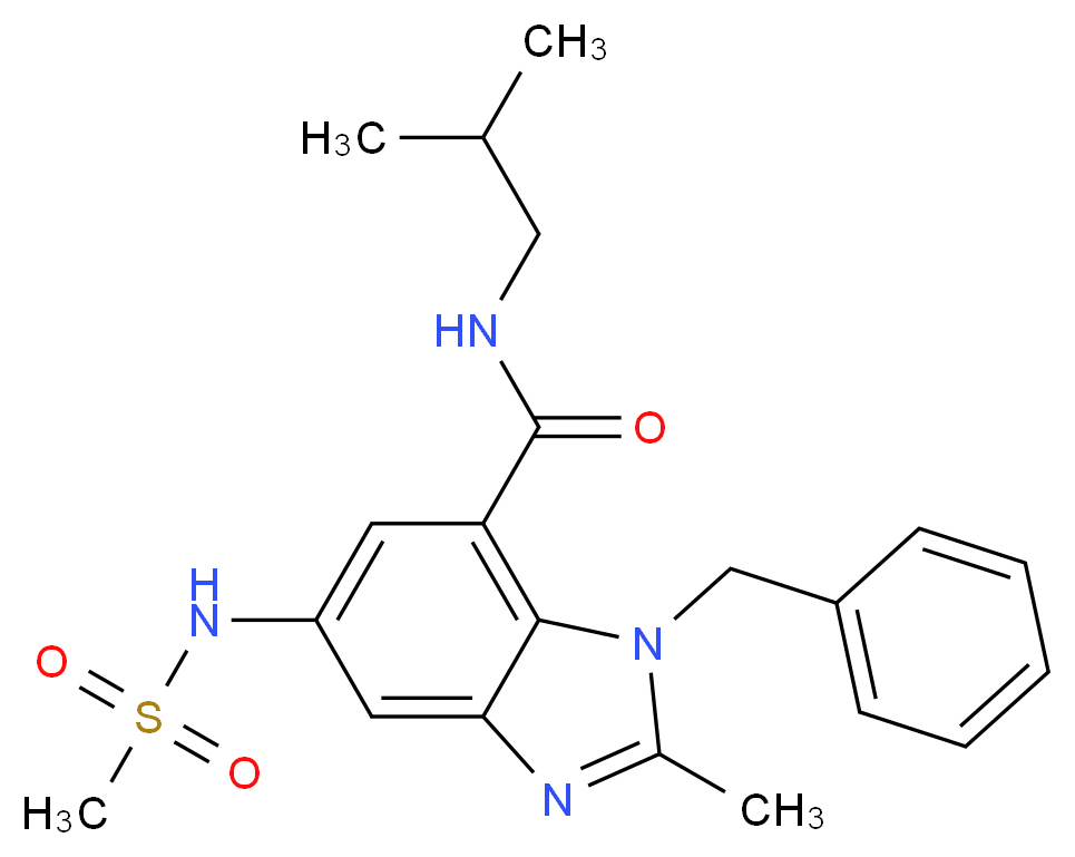 1-benzyl-N-isobutyl-2-methyl-5-[(methylsulfonyl)amino]-1H-benzimidazole-7-carboxamide_Molecular_structure_CAS_)