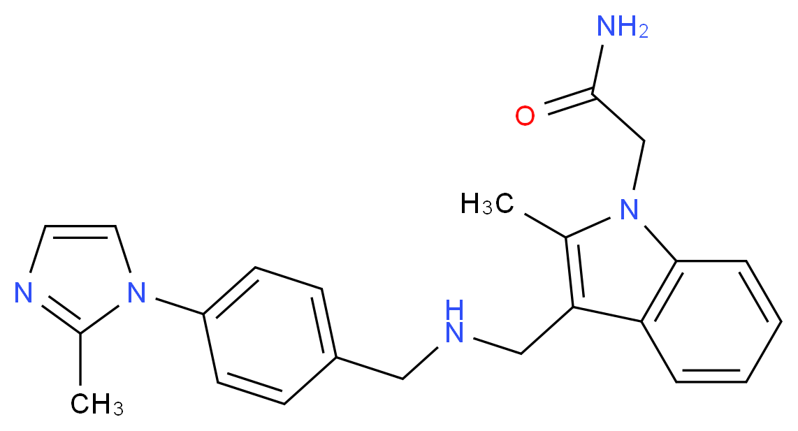 2-[2-methyl-3-({[4-(2-methyl-1H-imidazol-1-yl)benzyl]amino}methyl)-1H-indol-1-yl]acetamide_Molecular_structure_CAS_)