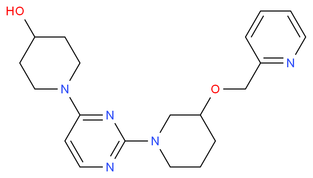 1-{2-[3-(pyridin-2-ylmethoxy)piperidin-1-yl]pyrimidin-4-yl}piperidin-4-ol_Molecular_structure_CAS_)