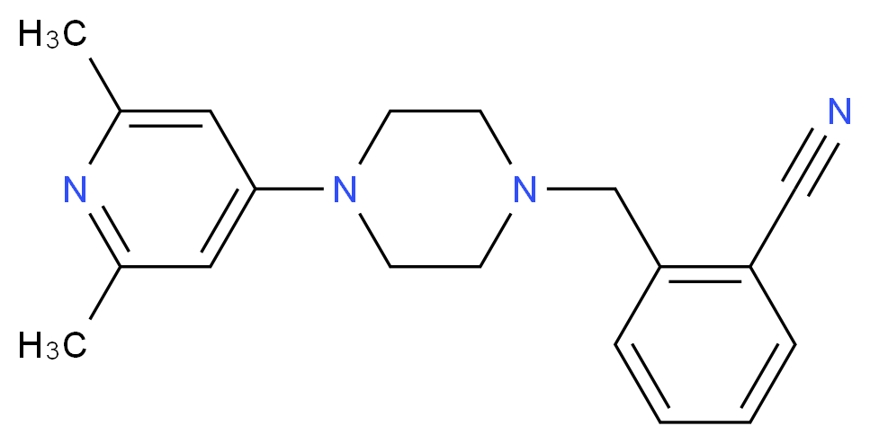 2-{[4-(2,6-dimethylpyridin-4-yl)piperazin-1-yl]methyl}benzonitrile_Molecular_structure_CAS_)