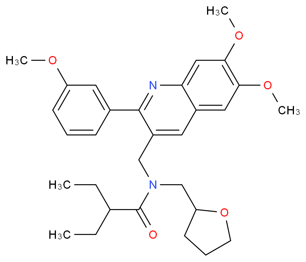 N-{[6,7-dimethoxy-2-(3-methoxyphenyl)-3-quinolinyl]methyl}-2-ethyl-N-(tetrahydro-2-furanylmethyl)butanamide_Molecular_structure_CAS_)
