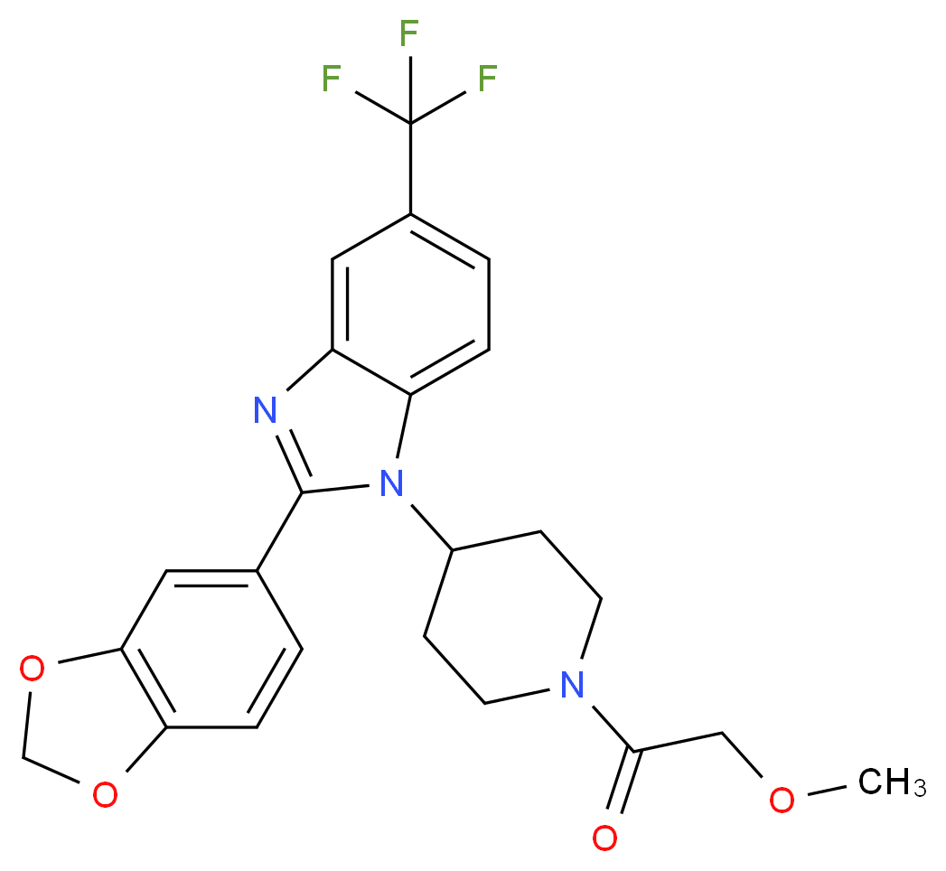 2-(1,3-benzodioxol-5-yl)-1-[1-(methoxyacetyl)-4-piperidinyl]-5-(trifluoromethyl)-1H-benzimidazole_Molecular_structure_CAS_)