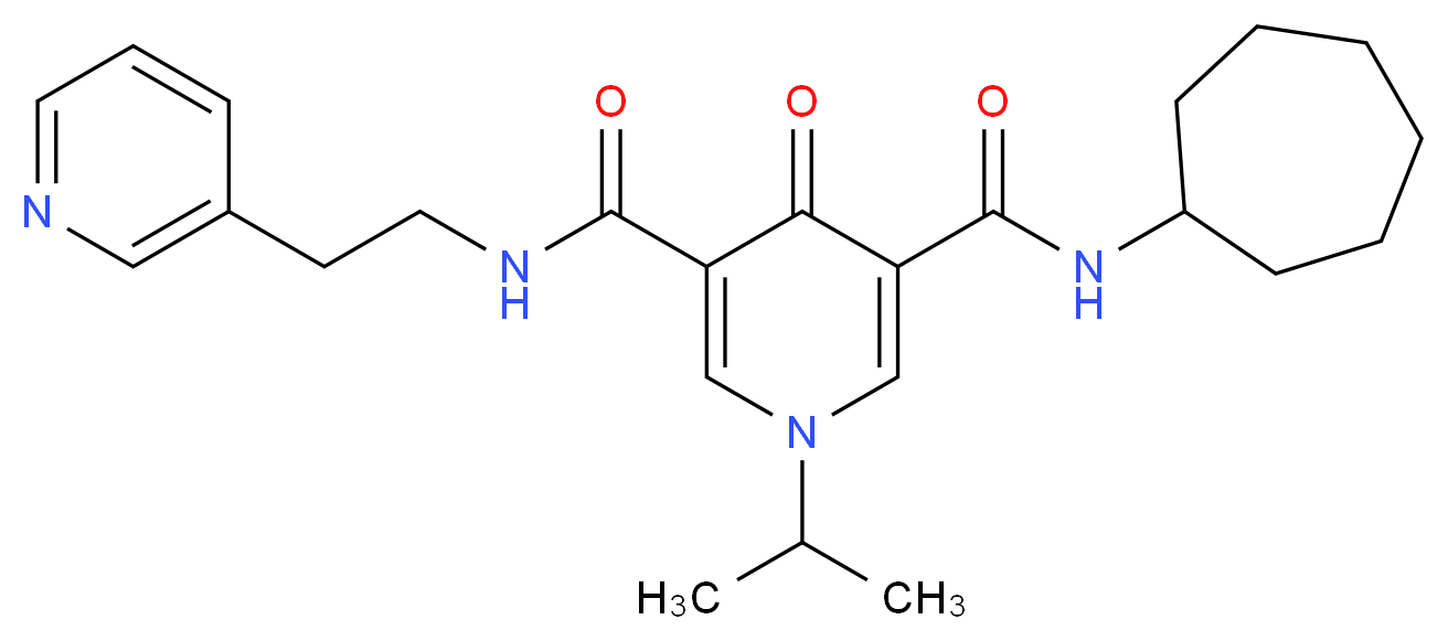 N-cycloheptyl-1-isopropyl-4-oxo-N'-[2-(3-pyridinyl)ethyl]-1,4-dihydro-3,5-pyridinedicarboxamide_Molecular_structure_CAS_)