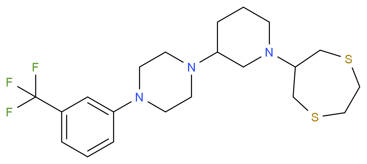 1-[1-(1,4-dithiepan-6-yl)-3-piperidinyl]-4-[3-(trifluoromethyl)phenyl]piperazine_Molecular_structure_CAS_)