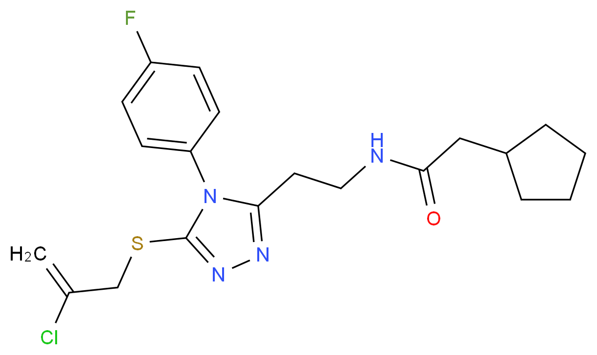 N-{2-[5-[(2-chloro-2-propen-1-yl)thio]-4-(4-fluorophenyl)-4H-1,2,4-triazol-3-yl]ethyl}-2-cyclopentylacetamide_Molecular_structure_CAS_)
