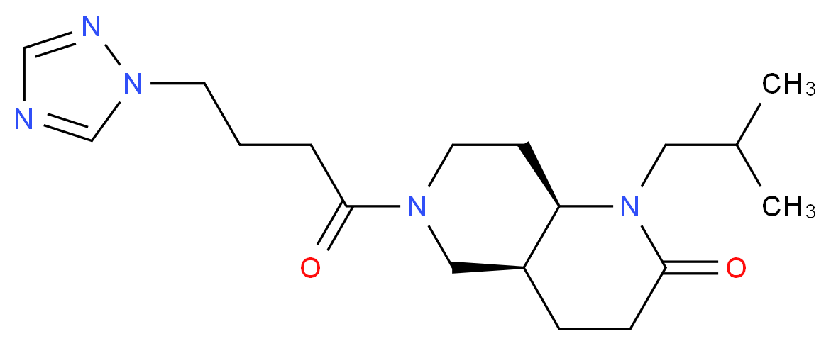 (4aS*,8aR*)-1-isobutyl-6-[4-(1H-1,2,4-triazol-1-yl)butanoyl]octahydro-1,6-naphthyridin-2(1H)-one_Molecular_structure_CAS_)