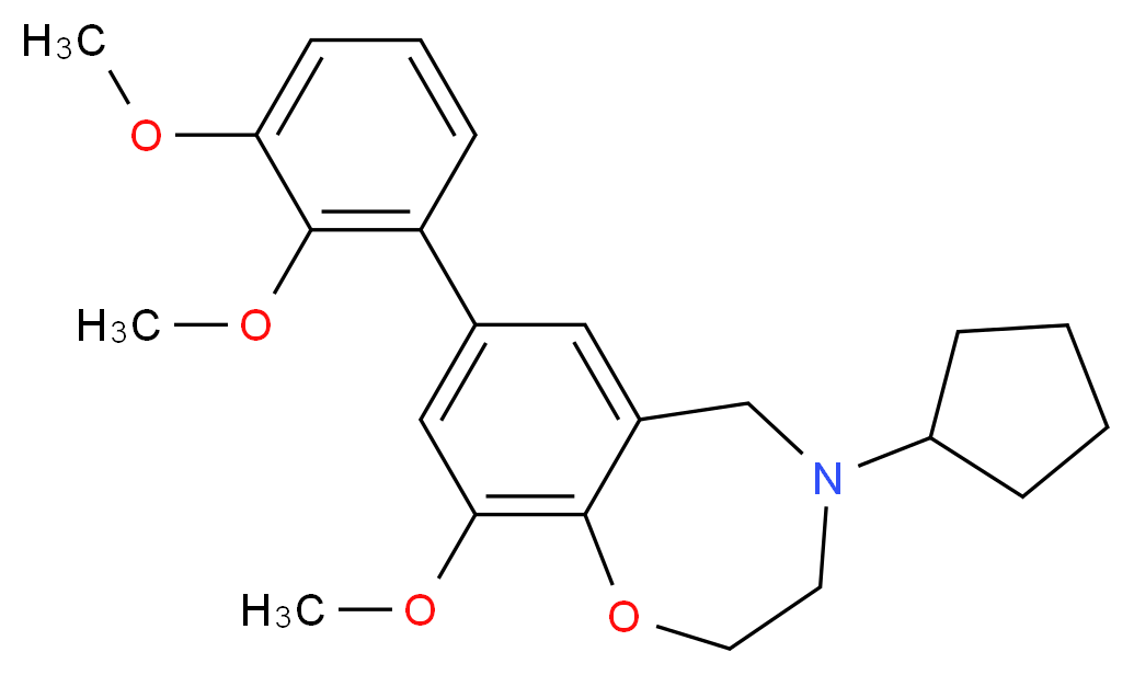 4-cyclopentyl-7-(2,3-dimethoxyphenyl)-9-methoxy-2,3,4,5-tetrahydro-1,4-benzoxazepine_Molecular_structure_CAS_)
