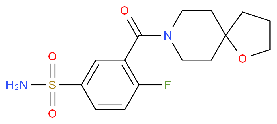 4-fluoro-3-(1-oxa-8-azaspiro[4.5]dec-8-ylcarbonyl)benzenesulfonamide_Molecular_structure_CAS_)