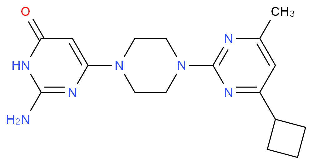 2-amino-6-[4-(4-cyclobutyl-6-methylpyrimidin-2-yl)piperazin-1-yl]pyrimidin-4(3H)-one_Molecular_structure_CAS_)