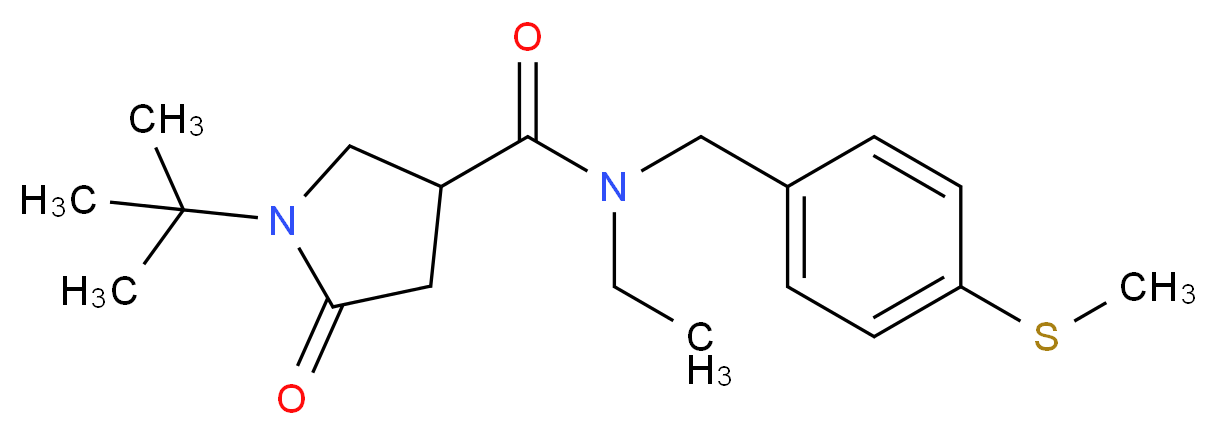 1-tert-butyl-N-ethyl-N-[4-(methylthio)benzyl]-5-oxo-3-pyrrolidinecarboxamide_Molecular_structure_CAS_)