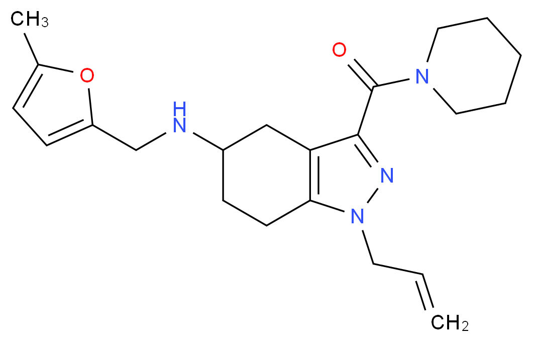 1-allyl-N-[(5-methyl-2-furyl)methyl]-3-(1-piperidinylcarbonyl)-4,5,6,7-tetrahydro-1H-indazol-5-amine_Molecular_structure_CAS_)