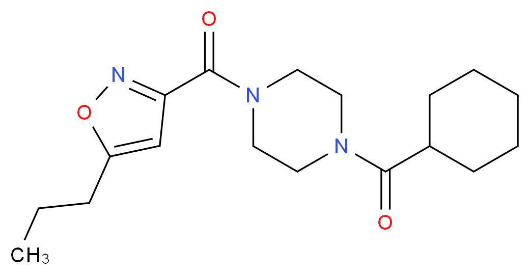 1-(cyclohexylcarbonyl)-4-[(5-propyl-3-isoxazolyl)carbonyl]piperazine_Molecular_structure_CAS_)