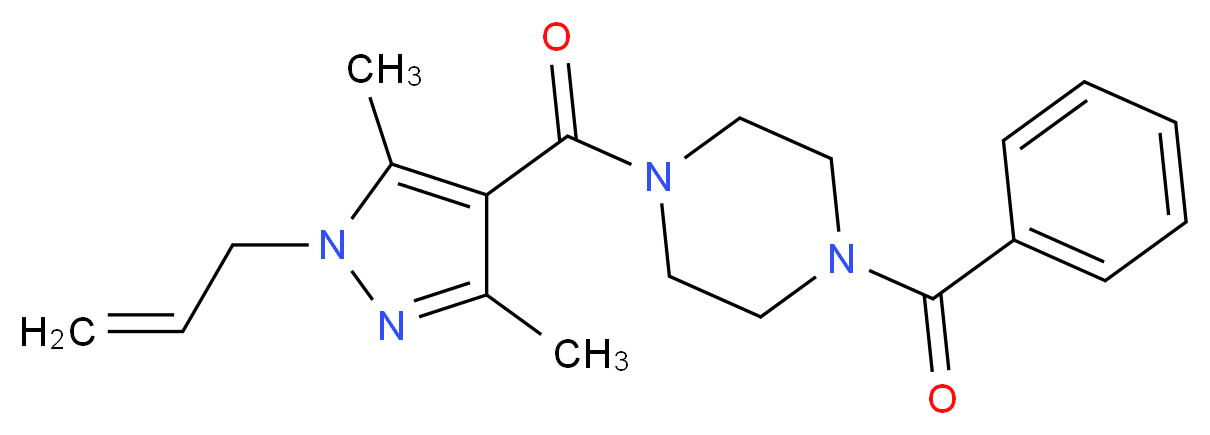 1-[(1-allyl-3,5-dimethyl-1H-pyrazol-4-yl)carbonyl]-4-benzoylpiperazine_Molecular_structure_CAS_)