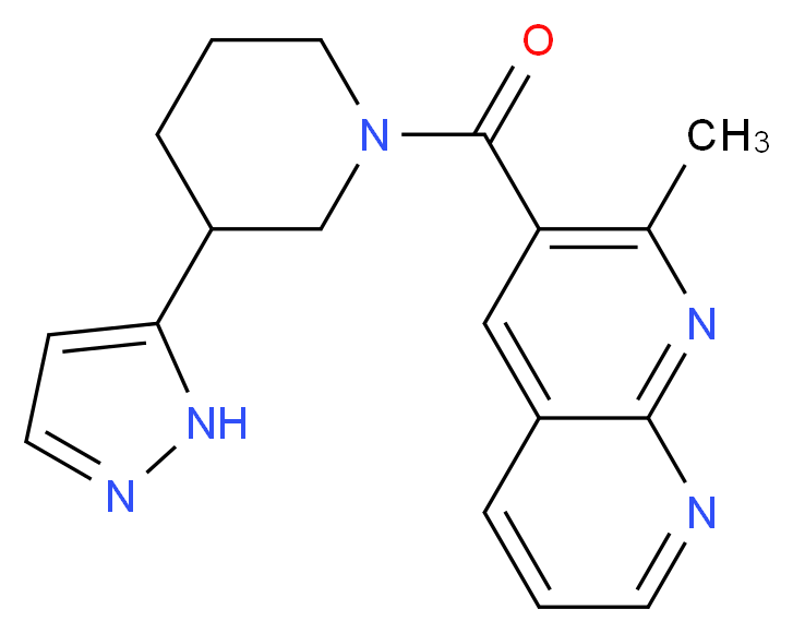2-methyl-3-{[3-(1H-pyrazol-5-yl)piperidin-1-yl]carbonyl}-1,8-naphthyridine_Molecular_structure_CAS_)