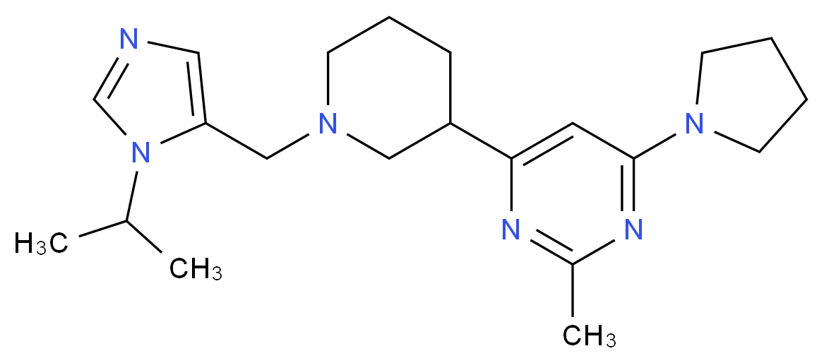 4-{1-[(1-isopropyl-1H-imidazol-5-yl)methyl]-3-piperidinyl}-2-methyl-6-(1-pyrrolidinyl)pyrimidine_Molecular_structure_CAS_)