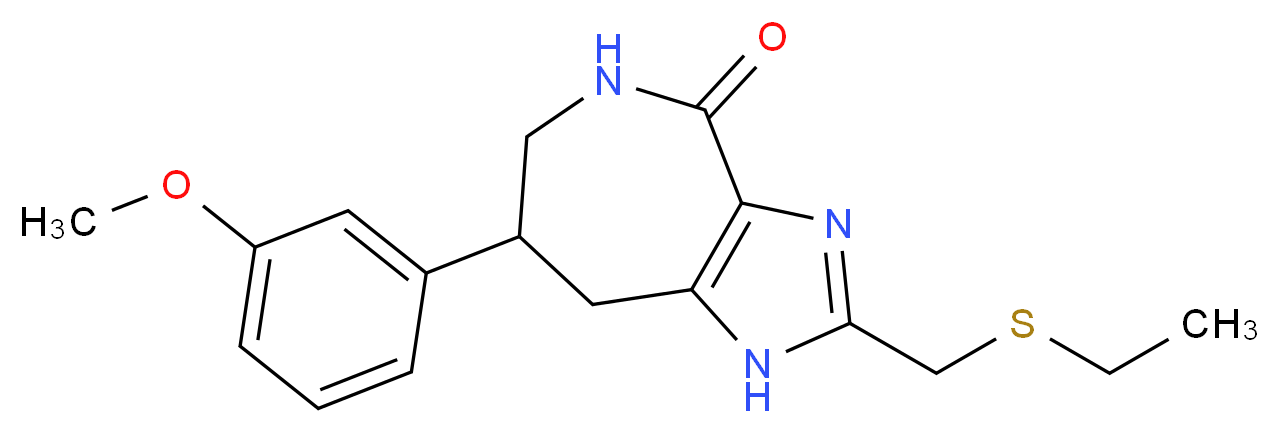 2-[(ethylthio)methyl]-7-(3-methoxyphenyl)-5,6,7,8-tetrahydroimidazo[4,5-c]azepin-4(1H)-one_Molecular_structure_CAS_)