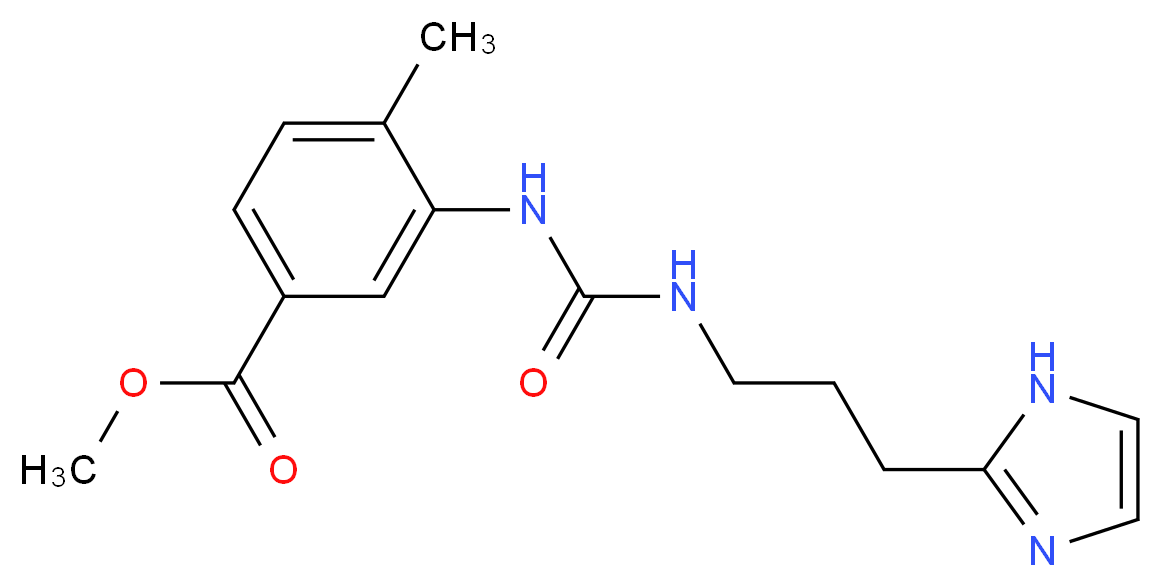 methyl 3-[({[3-(1H-imidazol-2-yl)propyl]amino}carbonyl)amino]-4-methylbenzoate_Molecular_structure_CAS_)