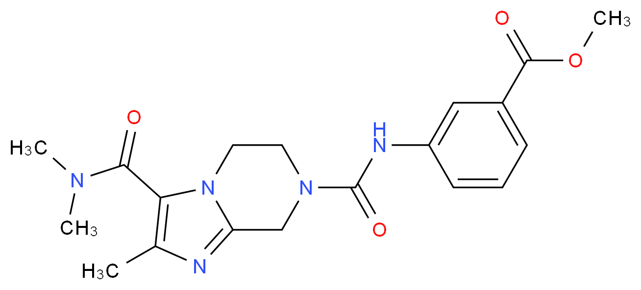 methyl 3-({[3-[(dimethylamino)carbonyl]-2-methyl-5,6-dihydroimidazo[1,2-a]pyrazin-7(8H)-yl]carbonyl}amino)benzoate_Molecular_structure_CAS_)