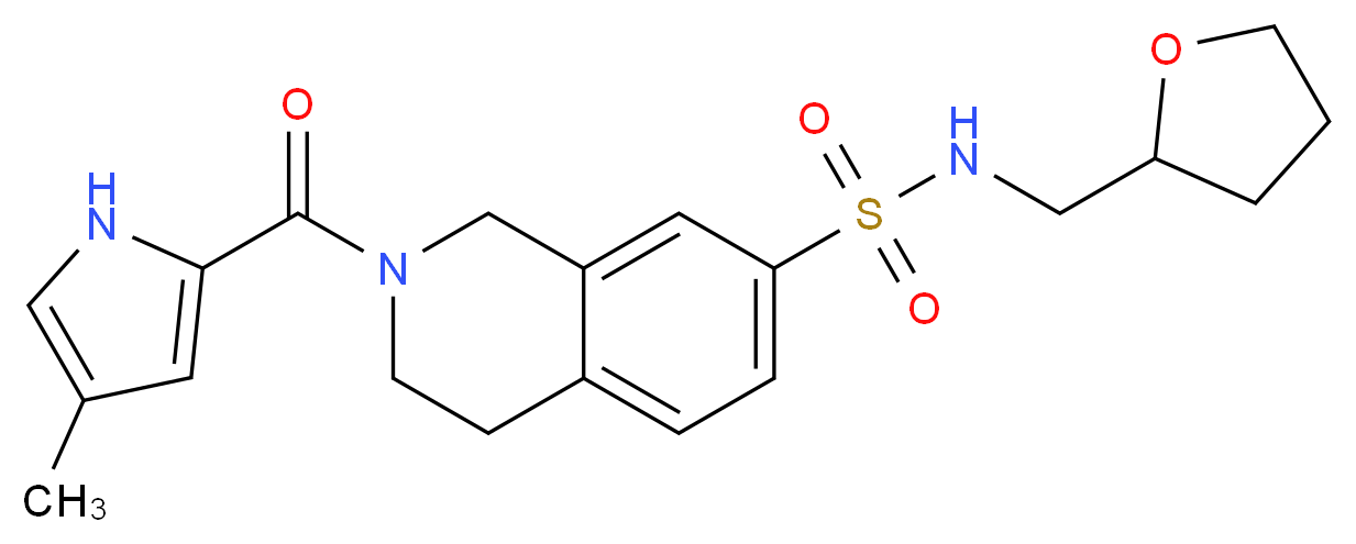 2-[(4-methyl-1H-pyrrol-2-yl)carbonyl]-N-(tetrahydrofuran-2-ylmethyl)-1,2,3,4-tetrahydroisoquinoline-7-sulfonamide_Molecular_structure_CAS_)